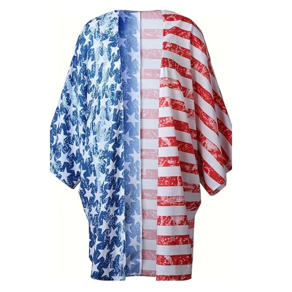 🇺🇸 USA Flap Kimono Cover-Up - Plus Size OS - Picture 3 of 5